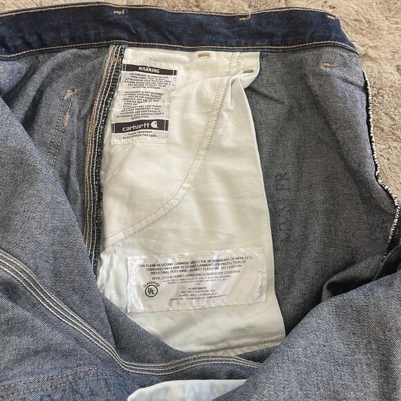 Carhartt Men FR Flame Resistant Relaxed Fit Jeans Denim 2112CAT2 Size 46x32 Work - Picture 8 of 16